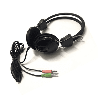Wired Headphones (AD-302) with Mic & Volume Control ,Dual 3.5mm Jack for Audio & Microphone ,Stereo Sound, Compatible with PC, Laptop, Mac