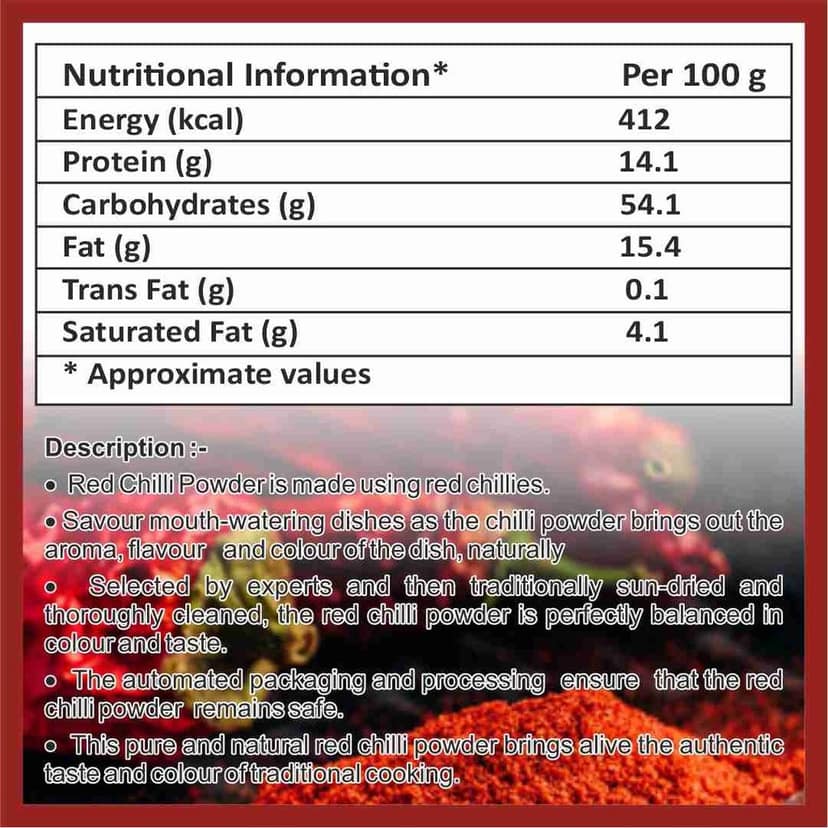 Red Chilli Powder 200 gm (Pack of 2 x 100gm) by Batala – Vibrant Color and Authentic Taste. view 2