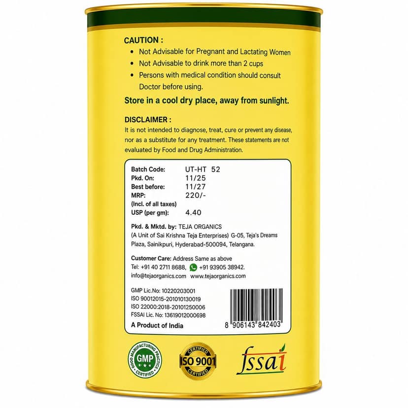 Moringa Tea 50 gm | 100% Moringa Leaves | Nutrient-rich superfood | Support immunity | Metabolism | Detoxification & overall wellness | Caffeine Free Herbal Tea view 2