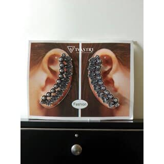Vivastri Oxidised Silver Alloy Earcuff,Cuff Earrings for Women & Girls [VIVA2795ERG] (Pack of- 1 Pair Earring)