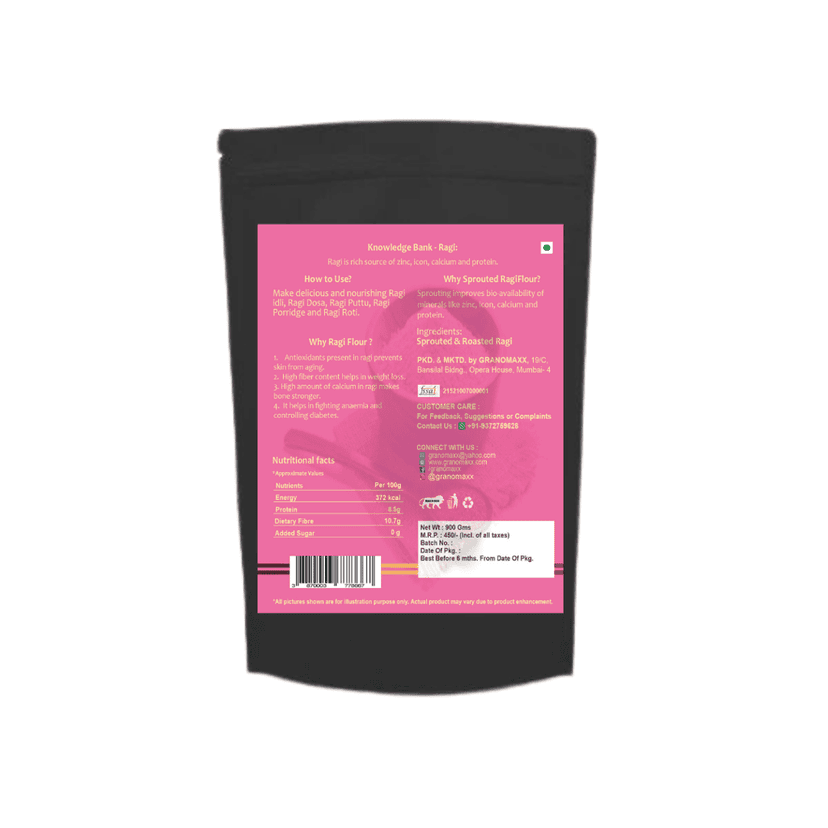 Ragi Flour | Sprouted & Roasted | Naturally Gluten Free | Diet Food For Weight Loss | For Babies and Adults | 900g view 2