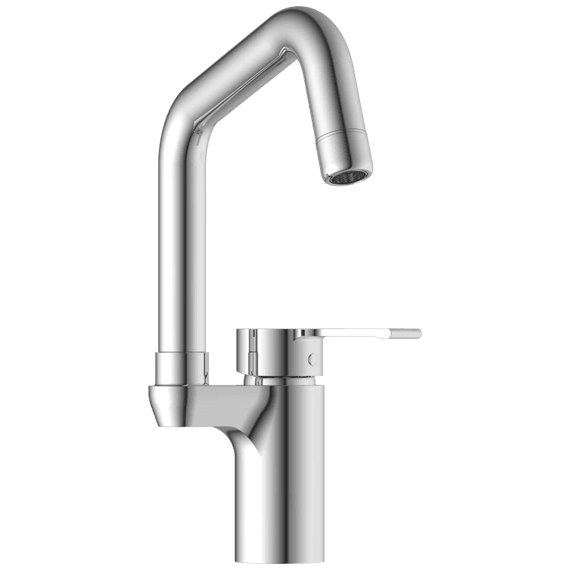RL-4642 Single Lever Basin Mixer With Swinging Spout With Braided Hoses (Table Mounted Model) view 2