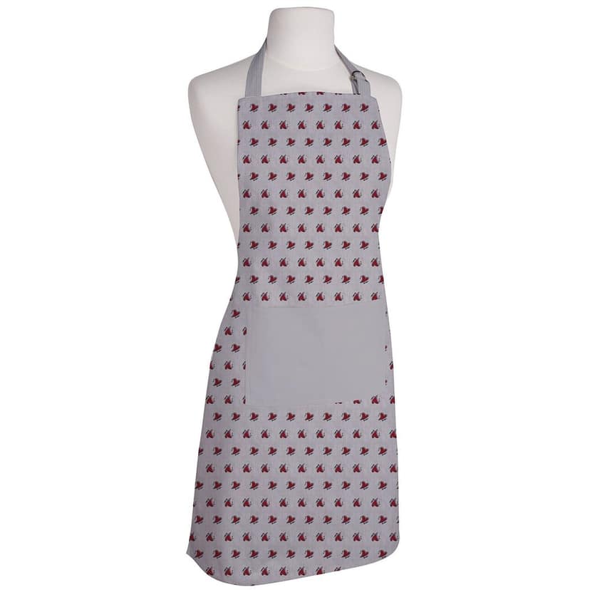 AIRWILL, 100% Cotton Chambary Designer Gady Printed Aprons, Sized 65cm in Width & 80cm in Length with 1 Center Pocket, Adjustable Buckle on Top and 2 Long Ties On Both 2 Sides. Pack of 1 piece