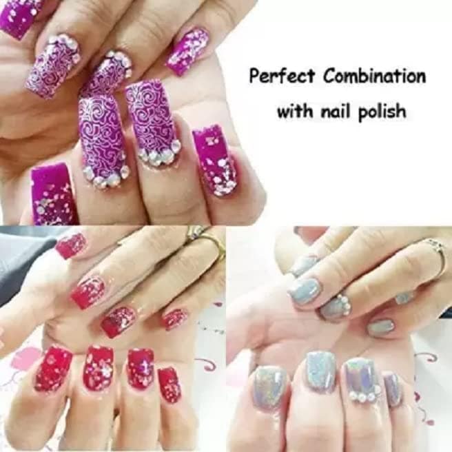 Elecsera 48 Bottles 3DNail Art Charms Kit,Glitter Powder Acrylic Rhinestone Decoration (Multicolor) view 2