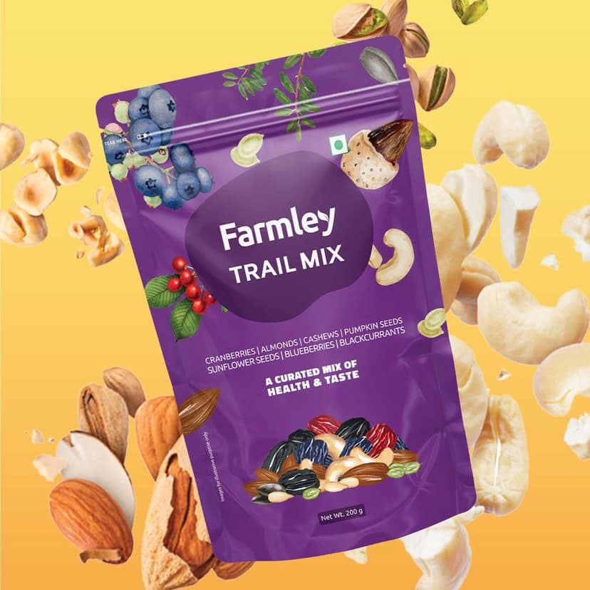 Farmley Trail Mix Dry Fruits 200g | Dried Berry Mix 200g | Protein Rich Seed Mix 200g | Total 600g | Mix Dry Fruit Snack Combo view 2