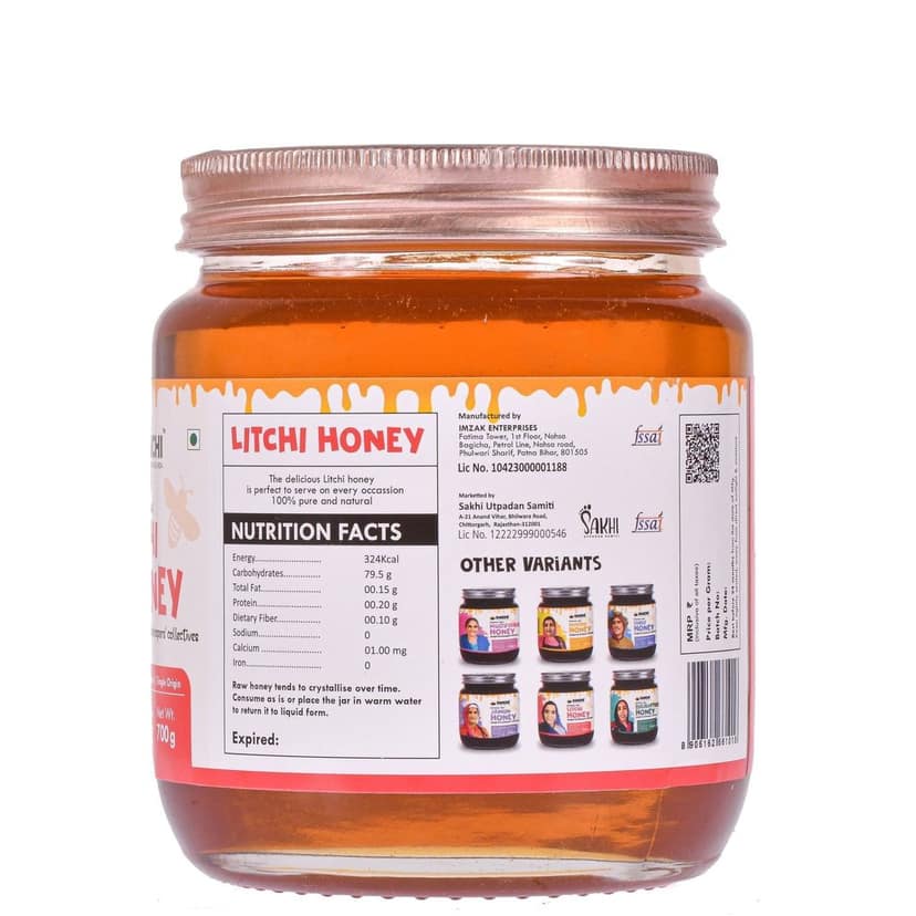 Daichi Litchi Honey - 100% Raw & Unprocessed, Straight from beekeepers, Cruelty-free, No Sugar or Additives 350gm (Pack of 1) view 2