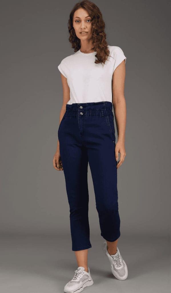 ATTIRIS Women's Denim Relaxed Fit High Rise Ankle Length Jeans view 2