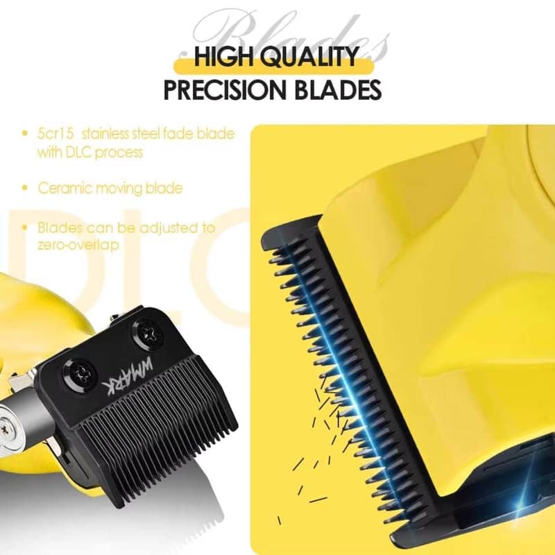 WMARK NG-139 Premium Salon Series 8000-8500RPM 385 Double Ball Motor Zero Gapped Hair Clipper High Precision Fade Blade with DLC Process 2500mAh Battery USB Charging & Stand 180-Min Runtime, Model 3 WMARK NG-139 Premium Salon Series 8000-8500RPM 385 Doub view 2