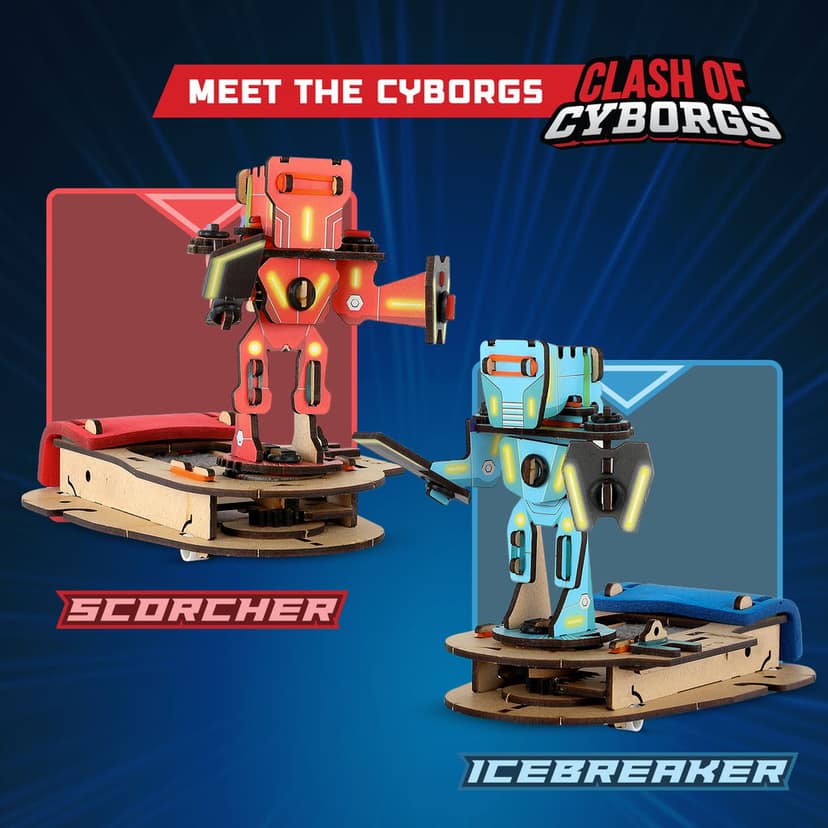 Smartivity Clash of Cyborgs STEM DIY Fun Fighting / Battle Multiplayer Toys | Birthday Gift for Boys & Girls 6-8-10-12-14 | Arcade Game for Kids | Learn Science Engineering Project | Made in India view 2