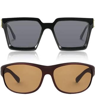 Kanny Devis - Black Rectangular Sunglasses ( Pack of 2 )