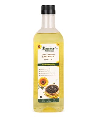Ramnoor Pure Organic Cold Pressed Sunflower Oil 1L | Pure & Light Cooking Oil | Rich in Vitamin E | Healthy Edible Oil