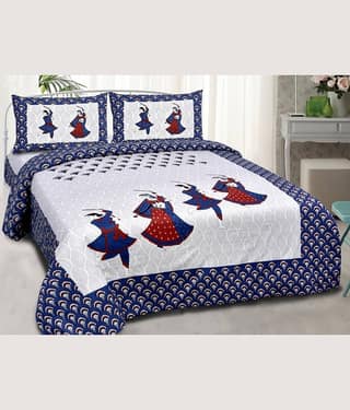 PETROSOLY Cotton 1 Double Queen Bedsheet with 2 Pillow Covers ( Multicolor )