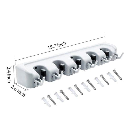 5-LAYER MULTIPURPOSE WALL MOUNTED ORGANIZER MOP AND BROOM HOLDER view 2