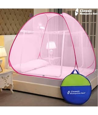Classic Mosquito Net, Machardani King Pink Plain Mosquito Net, Machardani