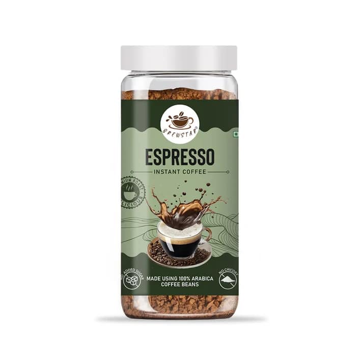 Brewstar Espresso Premium Instant Roast and Ground Coffee Bold Aromatic Blend 100 g