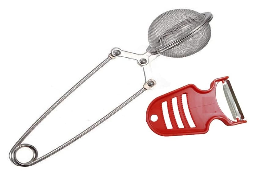 Snowpearl Stainless Steel Tea Infuser with Free 2-Way Grater | Mesh Ball Tea Strainer for Loose Leaf Tea (Set of 2)