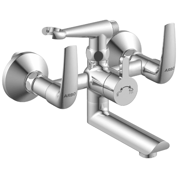 CM-2521 Wall Mixer 2 In 1 With Crutch, Connecting Legs With Wall Flange