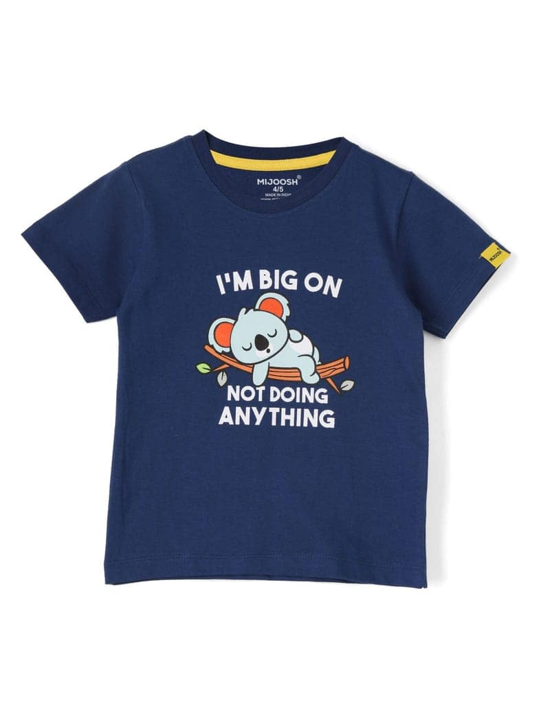Boys T shirt Cotton Estate Blue Not Doing Anything view 2