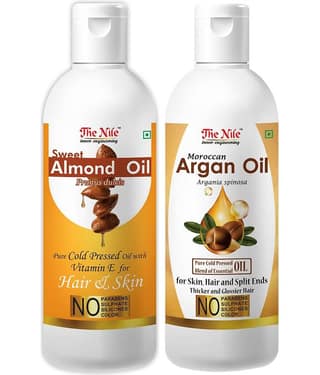 The Nile Almond Oil 150 ML + Argan Oil 200 ML Hair Growth Oil 350 mL Pack of 2