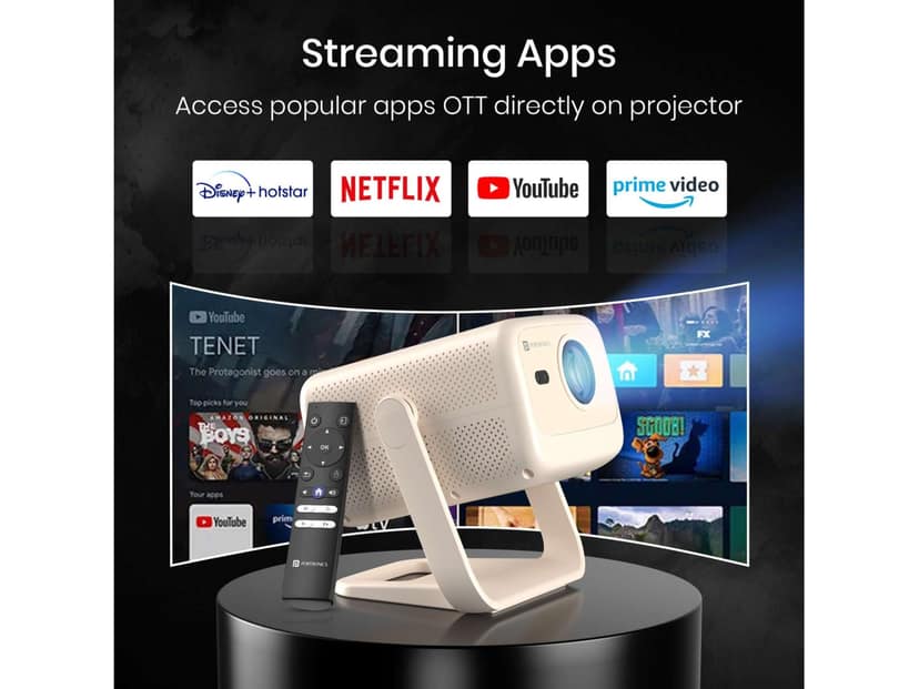 Portronics Beem 480 Smart LED Projector with 1080p Full HD Resolution, 5100 Lumens, Built in OTT Apps view 2
