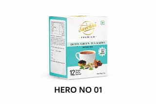 Swechha Premium Detox Green Tea (Weight Loss / Immunity / Herbal Tea )Kahwa Instant Mix - TRIMURTI PACK (3x12 Sachets)