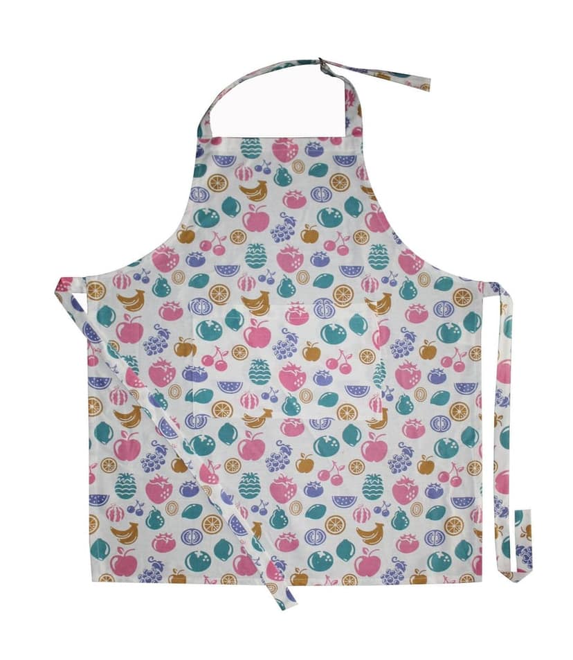 AIRWILL, 100% Cotton Designer Printed Aprons, Sized 65cm in Width & 80cm in Length with 1 Center Pocket, Adjustable Buckle on Top and 2 Long Ties on Both 2 Sides. Pack of 1 piece view 2