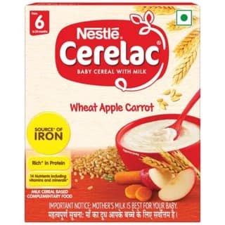 Nestle Cerelac Wheat Apple Carrot Baby Cereal With Milk From 6 To 24 Months 300 Gms