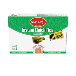 Wagh Bakri Elaichi Instant Tea Premix-No Added Sugar-10 Sachets, 80 Grams, Black Tea
