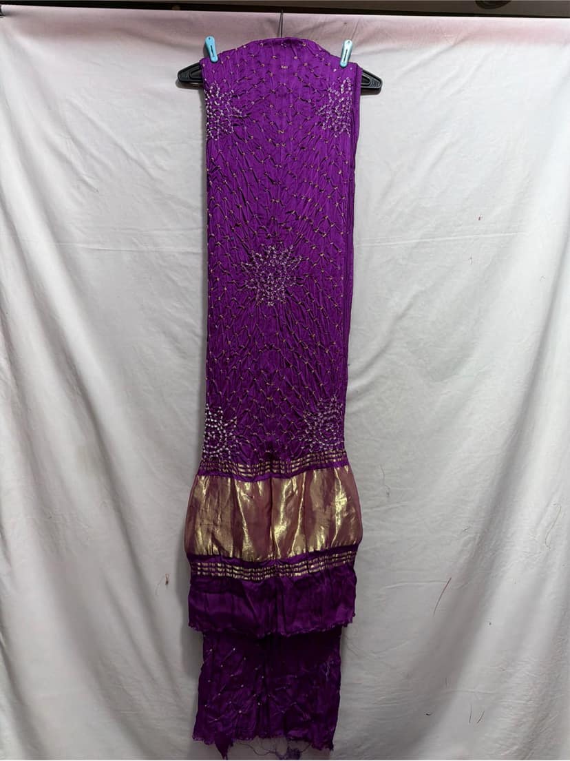 Kala Sanskruti All Over Lavender Color Art Silk Bandhani Dress 2.5 M Each Piece Elegant Traditional Wear Art Silk Dress for Women view 2