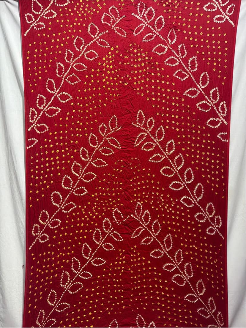 Kala Sanskruti All Over Red Color Art Silk Bandhani Saree 6.5M with Blouse Piece Elegant Traditional Wear Bridal Unique Saree for Women view 2
