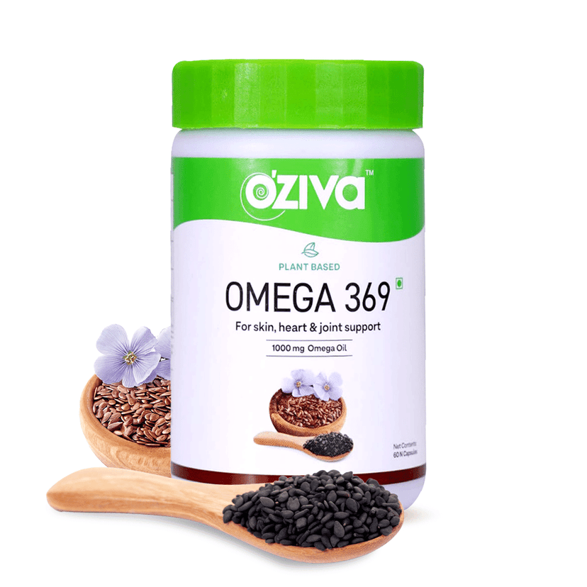 Oziva Plant Based Omega 3 6 9 Multivitamin Supplement For Men & Women (1000 Mg Vegan Omega Oil Concentrate With Flaxseed & Blackseed Oil) Fatty Acids (60 Capsules) view 2