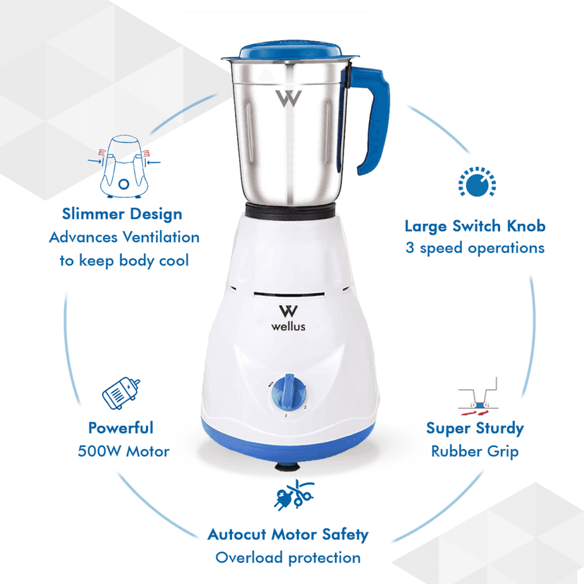Wellus Eco MG Iron Combo 500 W Juicer Mixer Grinder (Heavy Duty 500W Juicer Mixer Grinder & 1000 W Dry Iron Super Combo view 2