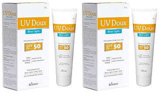 Brinton UV Doux Blue Sunscreen Gel SPF 50 pa+ + + UVA/UVB 50 gm x Pack of 2