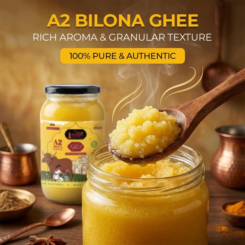 Rajgharana A2 Bilona Ghee, 1 L - Premium Quality, Rich Aroma & Granular Texture view 2