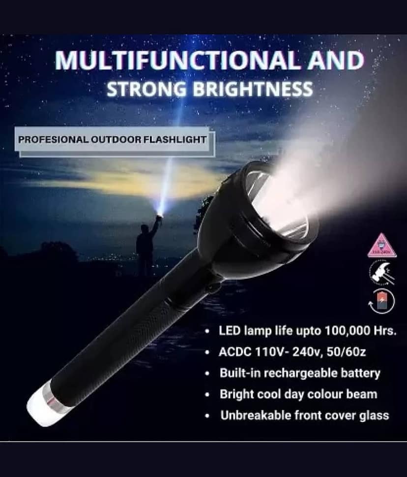 QitmirMKT 1000 Meter flashlight - 50W Rechargeable Flashlight Torch ( Pack of 1 ) view 2