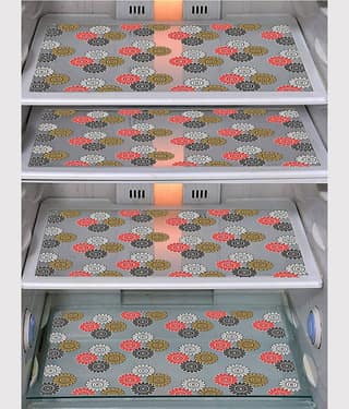 PVC Floral Fridge Mats ( 43 x 29 ) Pack of 4 - Multicolor