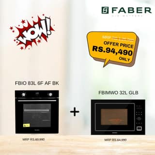 Faber Deals Combo Built - in - Oven (FBIO 83L 6F AF BK) & Built - in - Microwave (FBIMWO 32L GLB)