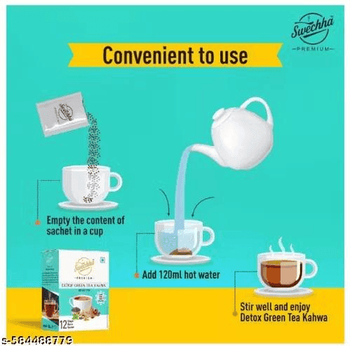 Swechha Detox Kahwa Green Tea (Weight Loss / Immunity / Herbal Tea ) 01 x12Sachets view 2