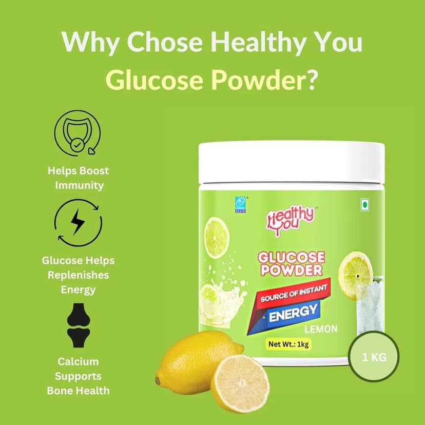 Healthy You Glucose Powder, Instant Energy Drink 400 gm, Lemon Flavored view 2