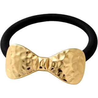 Kimti Hair Tie (Gold, Hammered Bow Gold Hair Tie)