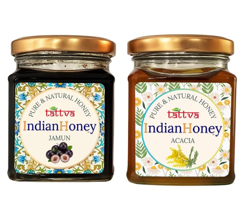 IndianHoney Rajasthan Acacia Honey & Diabetics-Friendly Jamun Honey Combo Pack (230gm & 230gm)