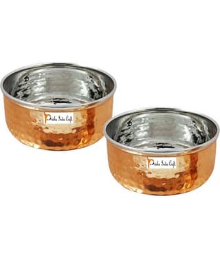 Prisha India Craft Pcs Copper Dessert Bowl 180 ml