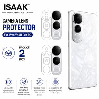 ISAAK Back Camera Lens Protector compatible for Vivo Y400 Pro (Pack of 2)