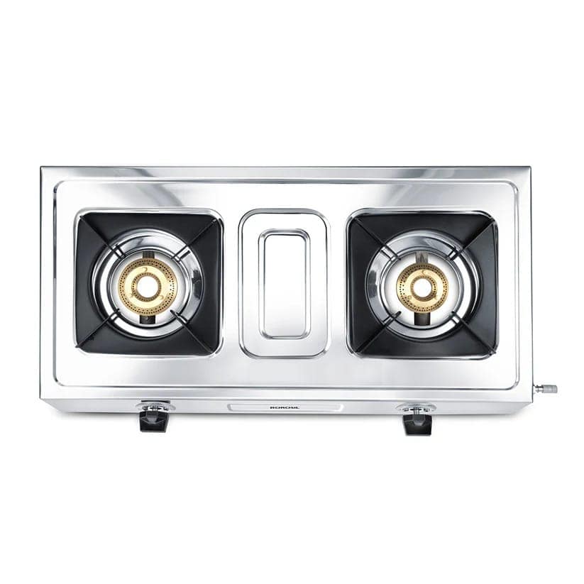 Borosil Smart Flame DLX 2 Burner Stainless Steel Gas Stove | Brass Burner | LPG Gas Stove | Mannual Ignition | Dip Tray, Anti Skid Legs | 360⁰ revolving nozzle | High Effeciency Burner | 2 Years Warranty view 2