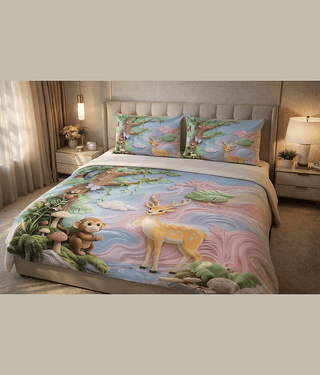 SWIZIER 7D Digital Print Multicolor Cotton 1 Double Bedsheet with 2 Pillow Covers ( 254 cm x 228 cm )
