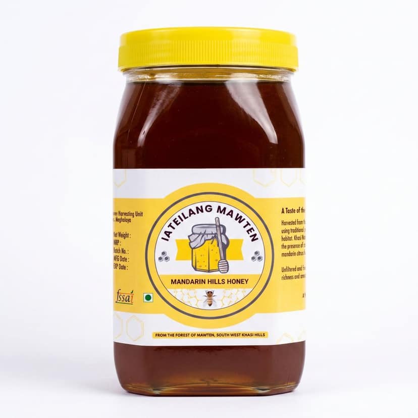 Iateilang Mawten Mandarin Hills Honey - 1 kg - One glass jar