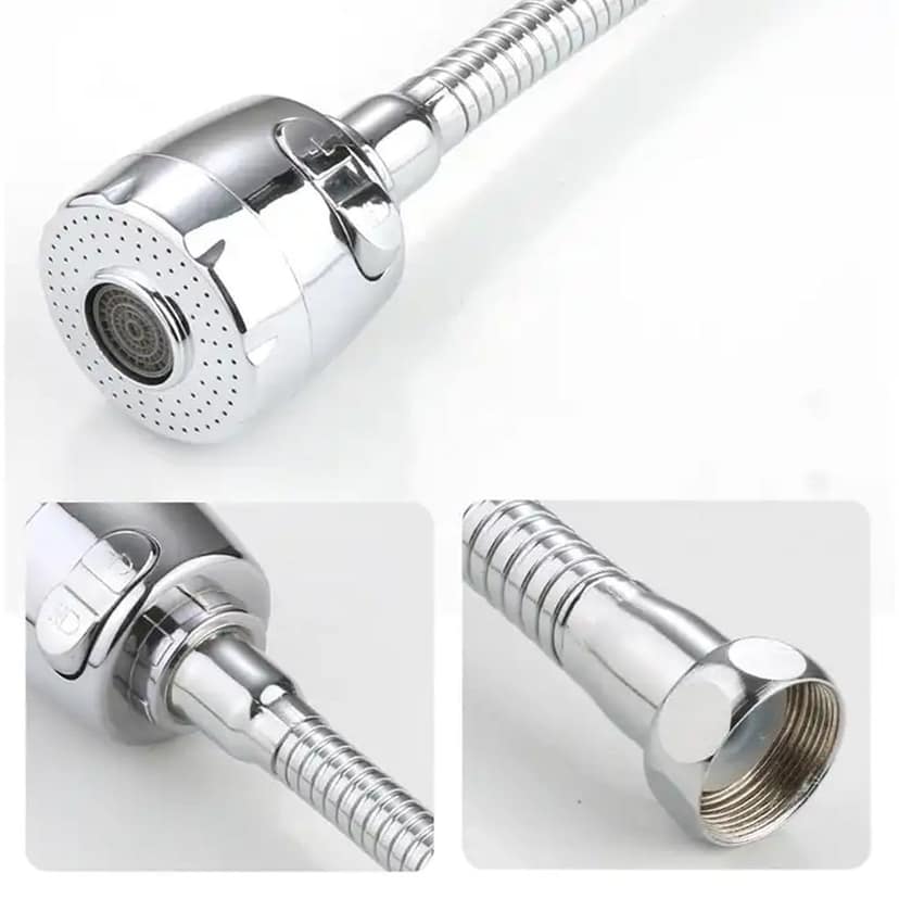 DHRUVINSRI Plastic 360° Rotating Water-Saving Sprinkler & Faucet Aerator with Jet Stream Spray Setting – Splash-Proof Filter Extender for Sink & Bathroom (6 Inch) view 2