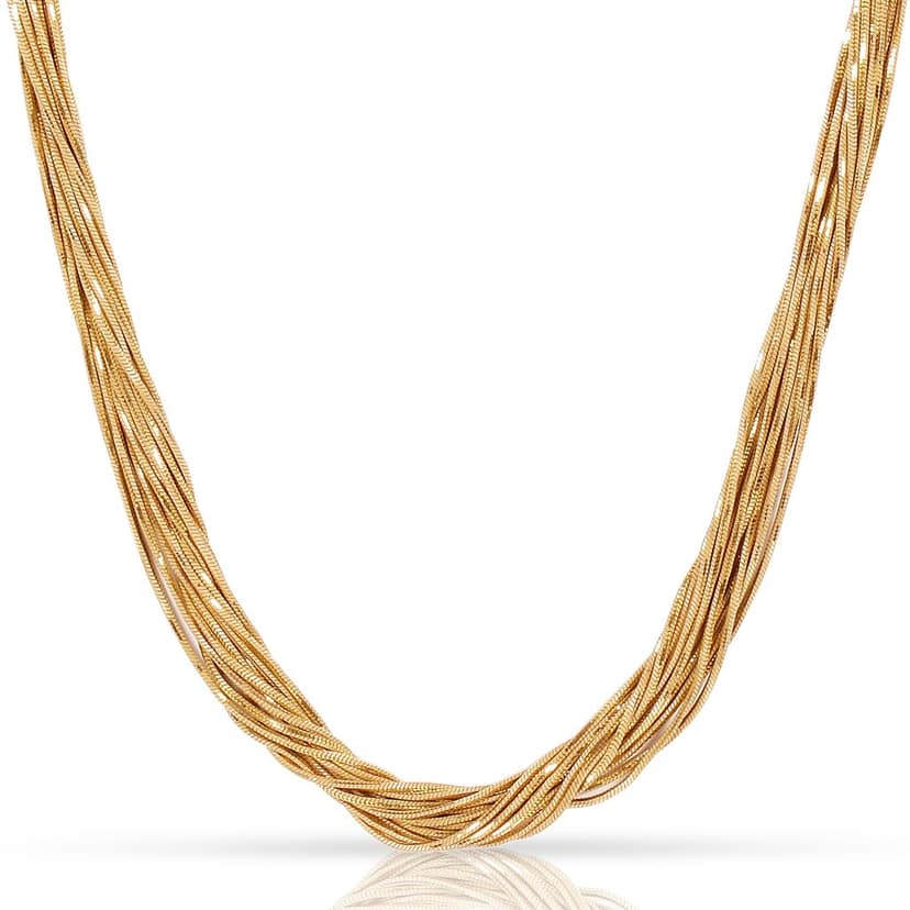 Artificial Gold Chain Pendant with Earrings view 2