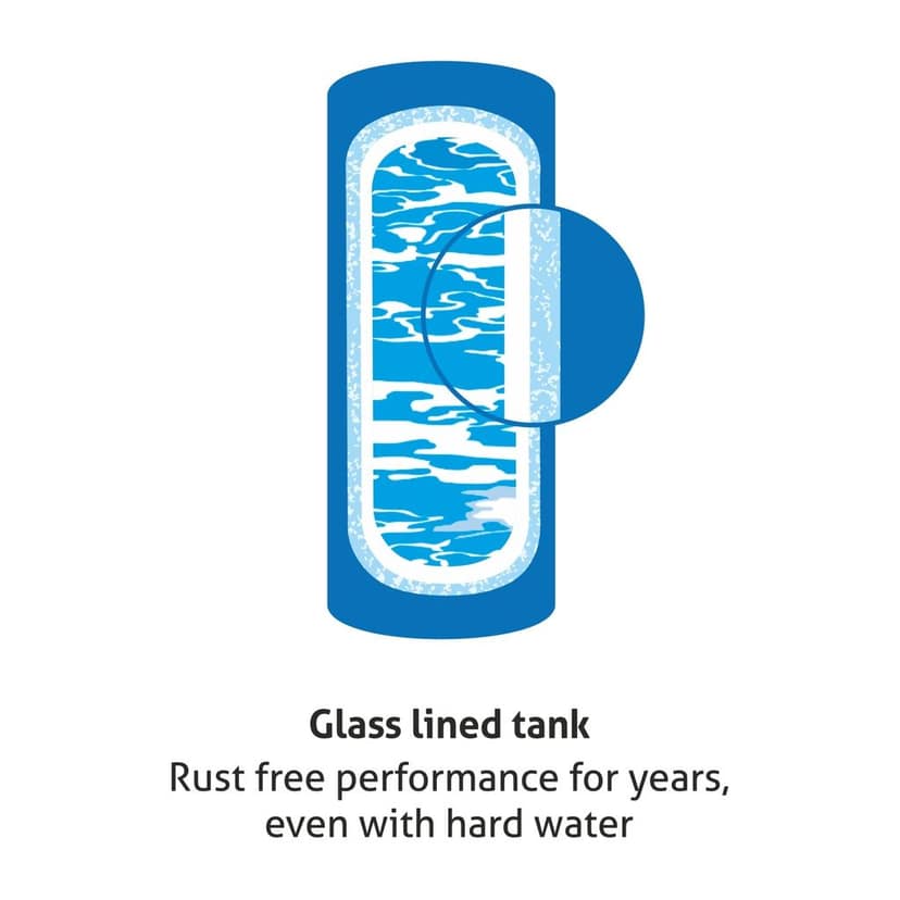 Water Heater 2000W 8 Bar Pressure Glasslined Element and Tank, Temperature control (7054) - 15L view 2