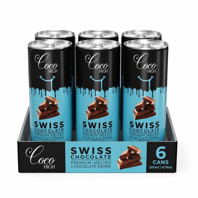 COCOHIGH Swiss Chocolate Drink Can - 200 ml (Pack of 6)